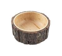 GoCraft Wood Potpourri Bowl with Tree Bark, Small, 6" Diameter x 3" Height, Wooden Decorative Bowl