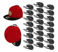Gocvo Wall Cap Holder, 24 Pieces - Self Adhesive No Drilling Bracket for Baseball | Organization Door/Closet/Bedroom | Invisible Design & Extra Heavy Duty (Black)