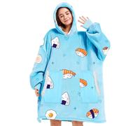 Gocvo Wearable Blanket Blanket Hoodie Gifts for Adults Mom Women Men Oversized Fluffy Hoodie Cozy Hideout Hoodie Sweatshirt Sweater Blanket with Pocket (Sushi)