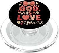 God 1 John 4:8 Bible Verse Bows Hearts Vintage PopSockets PopGrip for MagSafe