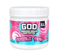 GOD 1 Litre Odour Neutraliser Gel - Bubblegum Scent. Fast Acting & Long Lasting Air Freshener. Extra Strong Formula. Eliminates Tough Odours in Kitchens, Garages, Utility Rooms & More (Single Pack)