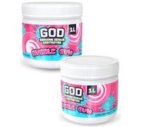 GOD 1 Litre Odour Neutraliser Gel - Bubblegum Scent. Fast Acting & Long Lasting Air Freshener. Extra Strong Formula. Eliminates Tough Odours in Kitchens, Garages, Utility Rooms & More (2 Pack)