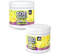 GOD 1 Litre Odour Neutraliser Gel - Lemon Sherbet Scent. Fast Acting & Long Lasting Air Freshener. Extra Strong Formula. Eliminates Tough Odours in Kitchens, Garages, Utility Rooms & More (2 Pack)