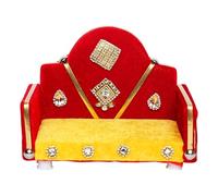 God Aasan Wooden Throne Sofa Chair Radha Krishna Idols-8.5"X6"