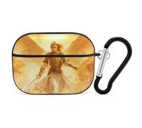 God An-gels Holding Swords Bluetooth Earphone Case Compatible with Airpods Pro Hard Protective Case with Keychain