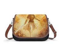 God An-gels Holding Swords Crossbody Bags PU Leather Shoulder Bag Handbag Messenger Bag with Shoulder Strap
