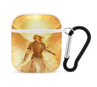 God An-gels Holding Swords Protective Case Compatible with Airpods 1&2 Bluetooth Headset Cover Hard Shell Earphone Case