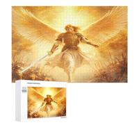 God An-gels Holding Swords Puzzles for Adults 1000 PCS Wooden Jigsaw Puzzle Funny Puzzle for Home Wall Decor