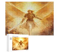 God An-gels Holding Swords Puzzles for Adults 300 PCS Wooden Jigsaw Puzzle Funny Puzzle for Home Wall Decor