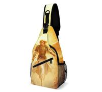 God An-gels Holding Swords Sling Bags Casual Small Crossbody Bag Shoulder Backpack Hiking Daypack for Men Women