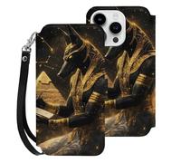 God Ancient Egyptian Pyramids Phone Case Compatible for iPhone 15 Pro Wallet Cases Protective Cover for Women Men