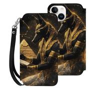 God Ancient Egyptian Pyramids Phone Case Compatible for iPhone 15 Wallet Cases Protective Cover for Women Men