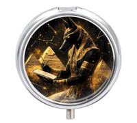 God Ancient Egyptian Pyramids Pill Case Travel Medicine Organizer Box