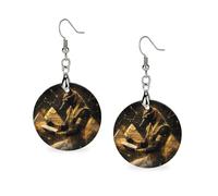 God Ancient Egyptian Pyramids Wood Earrings Personalized Dangle Earring Pendants Charms for Woman Jewelry