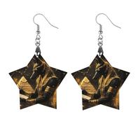 God Ancient Egyptian Pyramids Wood Earrings Personalized Dangle Earring Pendants Charms for Woman Jewelry