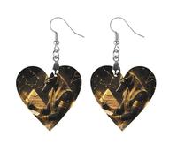 God Ancient Egyptian Pyramids Wood Earrings Personalized Dangle Earring Pendants Charms for Woman Jewelry