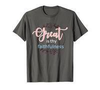 God Bible Christian Great is Thy Faithfulness Floral T-Shirt
