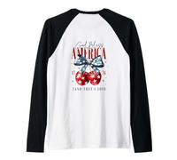 God Bless America 1776 Land that I Love Backprint Raglan Baseball Tee