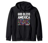 God Bless America All Countries Heritage Latino Pride Zip Hoodie