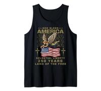 God Bless America Celestial Liberty Patriotic 250 Years USA Tank Top