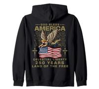 God Bless America Celestial Liberty Patriotic 250 Years USA Zip Hoodie