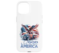 God Bless America Cool Eagle & Truck Patriotic Fun Case for iPhone 15