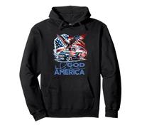 God Bless America Cool Eagle & Truck Patriotic Fun Pullover Hoodie
