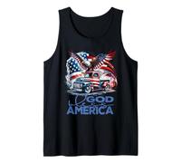 God Bless America Cool Eagle & Truck Patriotic Fun Tank Top