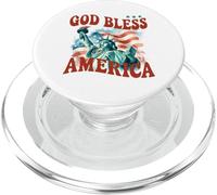 God Bless America Cool Patriotic Statue Of Liberty & Flag PopSockets PopGrip for MagSafe