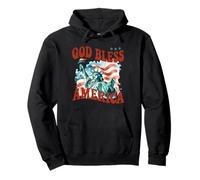 God Bless America Cool Patriotic Statue Of Liberty & Flag Pullover Hoodie