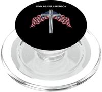 God Bless America Cross Flag Christian Patriot PopSockets PopGrip for MagSafe