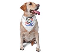 God Bless America Flag 4th of July Spring Dog Bandanas Boy Bulk Puppy Kerchief Adjustable Soft Triangle Bibs Accessories for Small Medium Large Dogs Cats White