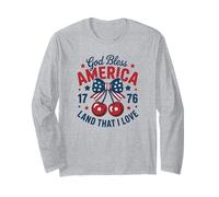 God Bless America Land That I Love 1776 4th of July Cherries Long Sleeve T-Shirt