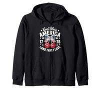 God Bless America Land That I Love 1776 4th of July Cherries Zip Hoodie