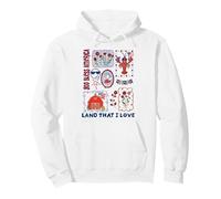 God Bless America Land That I Love Cottagecore Floral USA Pullover Hoodie