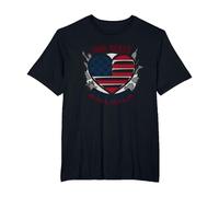 God Bless America Patriotic Heart Flag T-Shirt, Men's Big and Tall, Black, 4X Tall