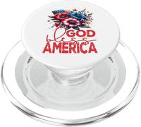 God Bless America Pretty Floral Swag & Flag Patriotic PopSockets PopGrip for MagSafe