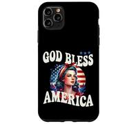God Bless America Pretty Retro Woman With Patriotic Flag Case for iPhone 11 Pro Max