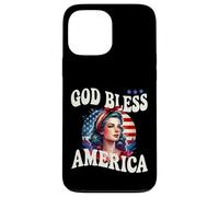 God Bless America Pretty Retro Woman With Patriotic Flag Case for iPhone 13 Pro Max