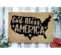God Bless America United States 4Th Of July Independence Day Floor Mats Soft Front Doormats Perfect Bath Mats For Garden Outdoor Laundry Room 40 X 60Cm