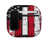 God Bless American U.S. Flag Cross Compatible for AirPods Pro 4 Earphone Case Cover Headphone Storage Bag