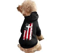 God Bless American U.S. Flag Cross Funny Dog Hoodie Pet Costumes Sweatshirt for Small Medium Large Puppy Cat Clothes