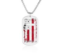 God Bless American U.S. Flag Cross Personalized Picture Pendant Necklace Memorial Keepsake Jewelry Gifts for Women Men