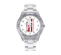 God Bless American U.S. Flag Crosses Quartz Watch Alloy Watch Dress Decorative for Business Men Women with Design Pattern Print