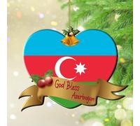 God Bless Azerbaijan Ornament Keepsake World Countries Flag International Round Christmas Tree Ornament Keepsake National Country Flags Sailor Sailing Acrylic Christmas Bauble Tree Decorations