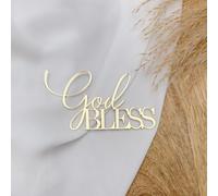 God Bless Cake Topper - Acrylic Gold Cake Decorations for Baptism,First Holy Communion Divine Celebration Christening Celebrations