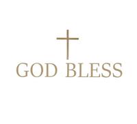 God Bless Cross Wall Decal, PVC Material God Bless Stickers Decorative God Bless Backdrop God Bless Banner God Bless Wall Decor for God Bless Baptism Decorations