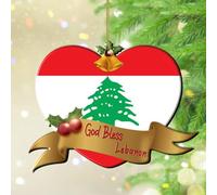 God Bless Lebanon Hanging Ornaments State Flag Travel Sports Christmas Tree Ornament Keepsake Gift Flag Vivid Color Acrylic Christmas Bauble for Holiday Christmas Tree Party Decorations