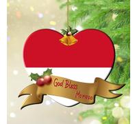 God Bless Monaco Xmas Ornament Gift Flag Vivid Color Christmas Ornaments Keepsake Holiday Christmas Tree Party Decorations Personalized Clear Round Acrylic Ornament Pendant for Kids Daughter Son