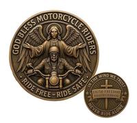 God Bless Motorcycle Riders Coin | Portable Riding Protection Coin - Portable Good Luck Keepsake for Riding Safe Club Members Motorcyclists Enthusiasts Long Trip